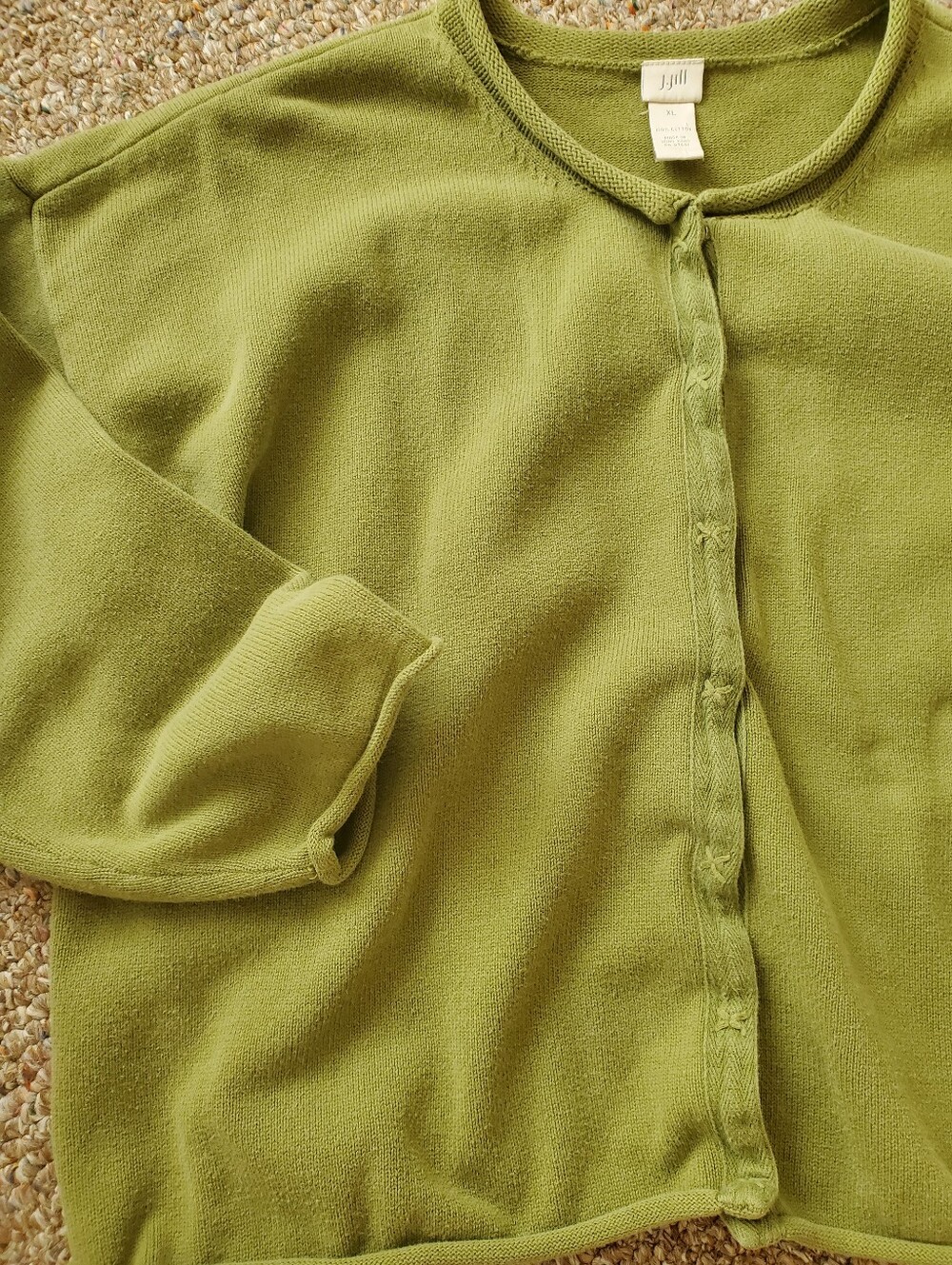 Olive Green Women's Button Sweater Cardigan